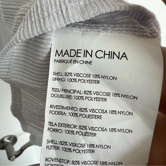 Club Monaco Blouse/Peplum Bow-Back Top (White/Light Blue) XS - Picture 11 of 12